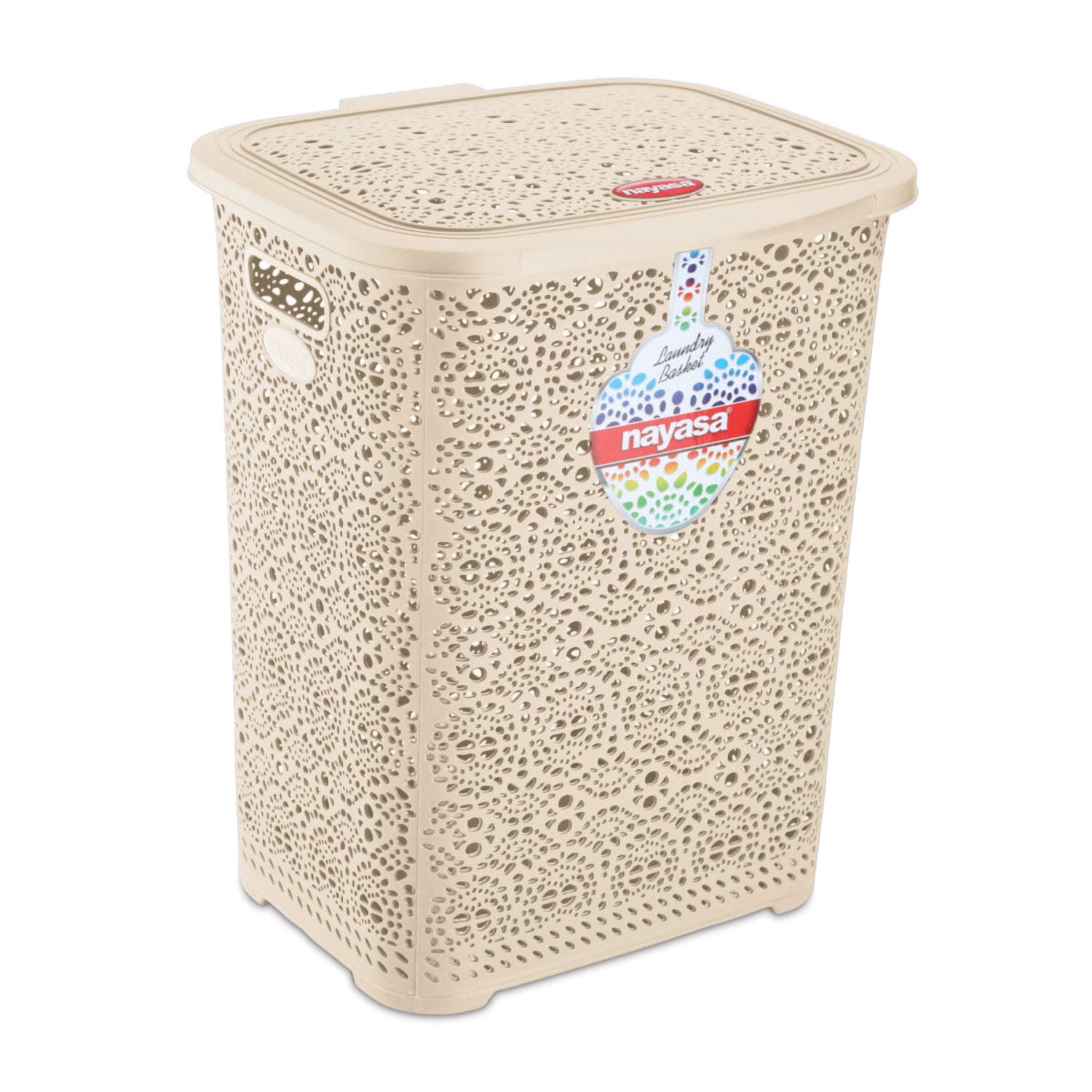 Flower Laundry Basket Khaki