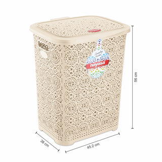 Flower Laundry Basket Khaki