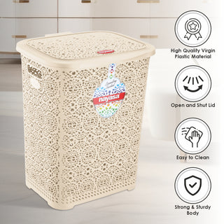 Flower Laundry Basket Khaki
