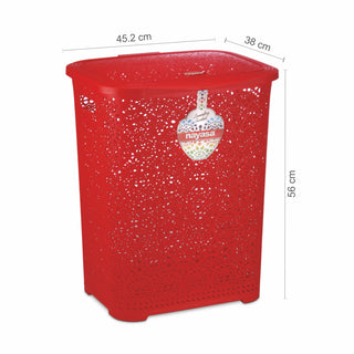 Flower Laundry Basket Red
