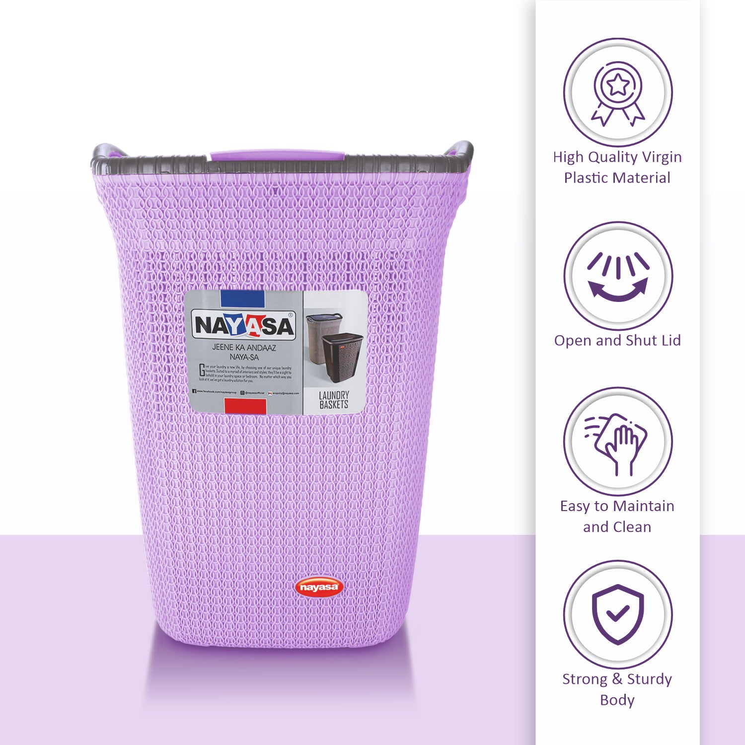 Rope Laundry Basket Purple / Big