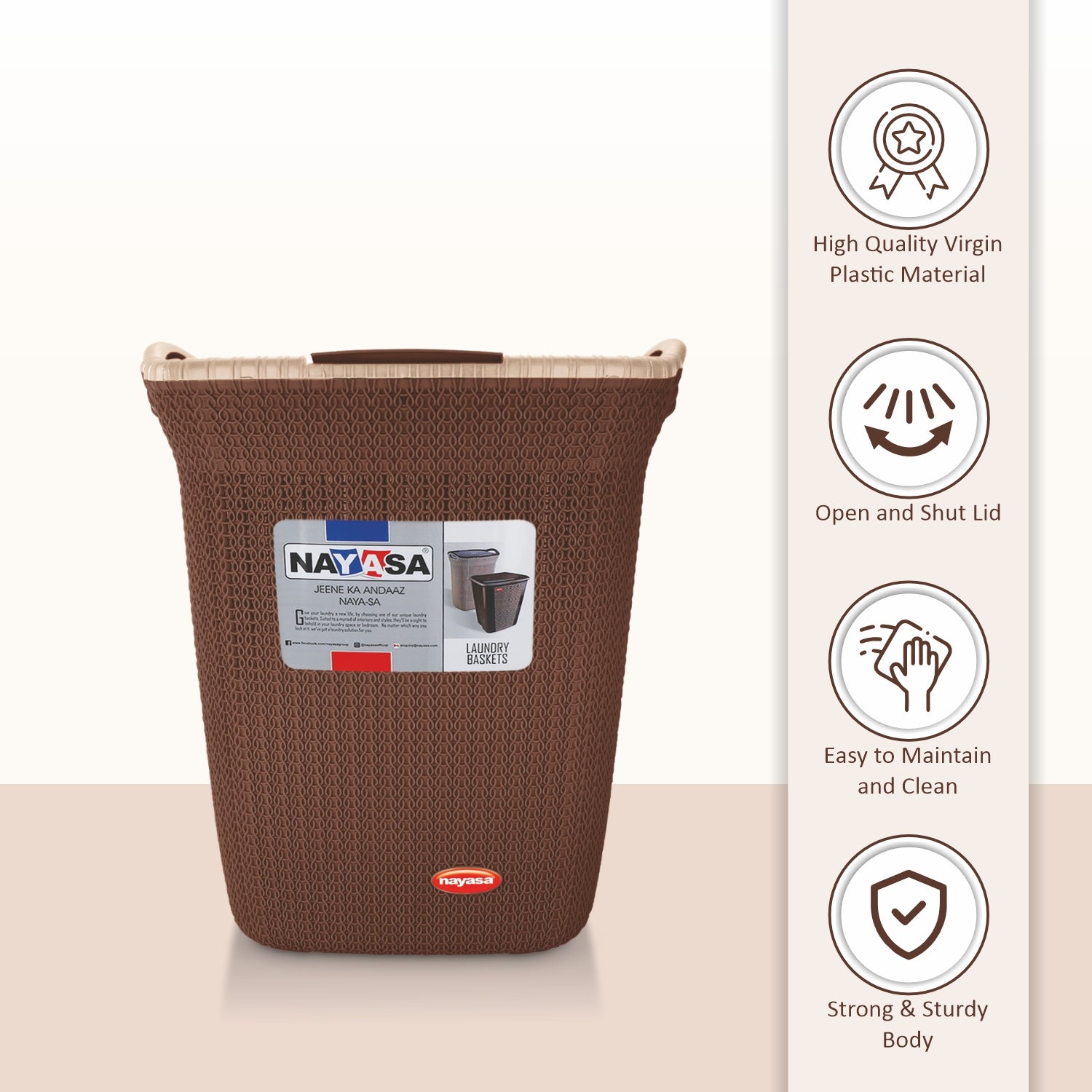 Rope Laundry Basket Dark Brown / Small