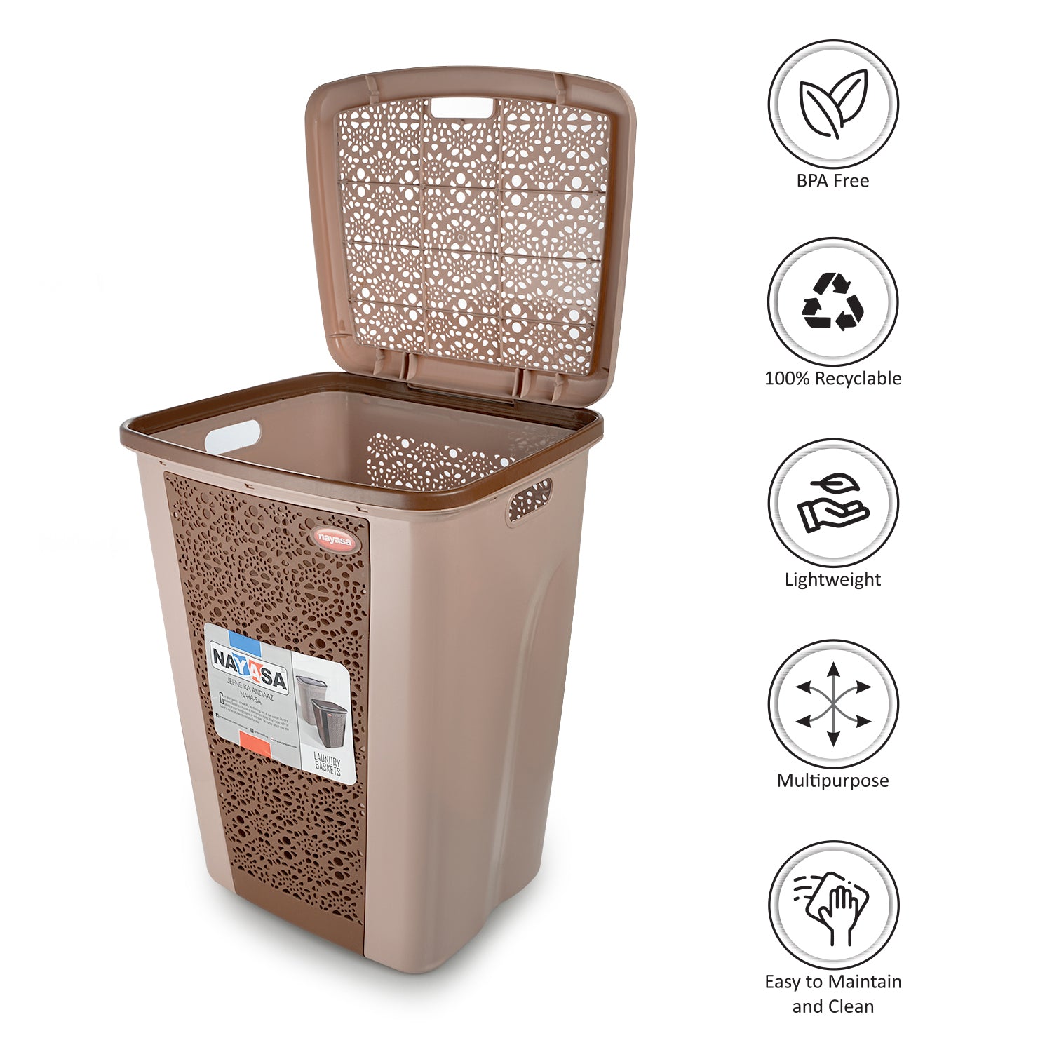 Flora Grande Laundry Basket Brown