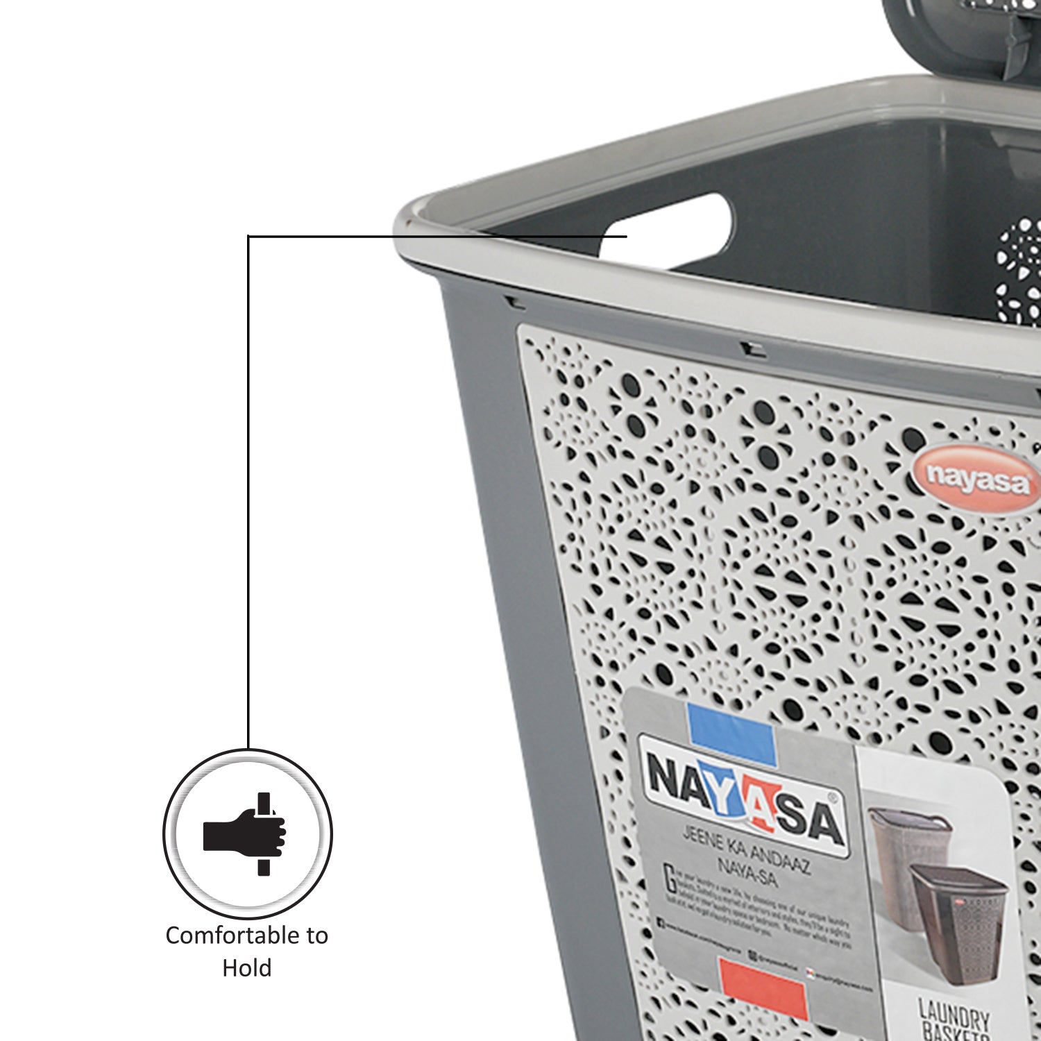 Flora Grande Laundry Basket Grey