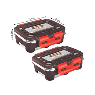 Eco Me Chutney Box 2 Pc Set, 160 ml Brown