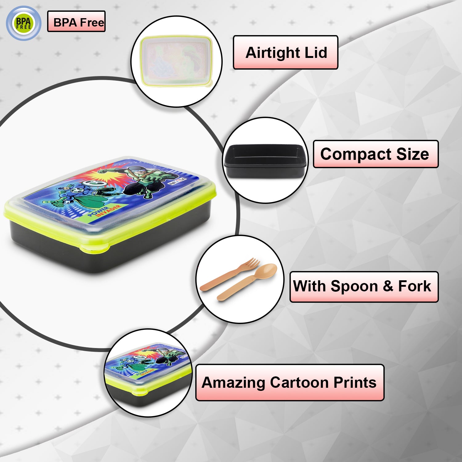 Spill Guard Lunch Box Black