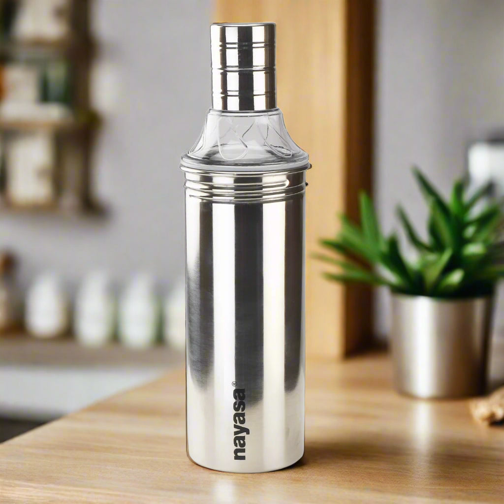 Easy Pour Oil Dispenser, Silver 800 ML