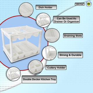 Fancy Double Decker Kitchen Tray White