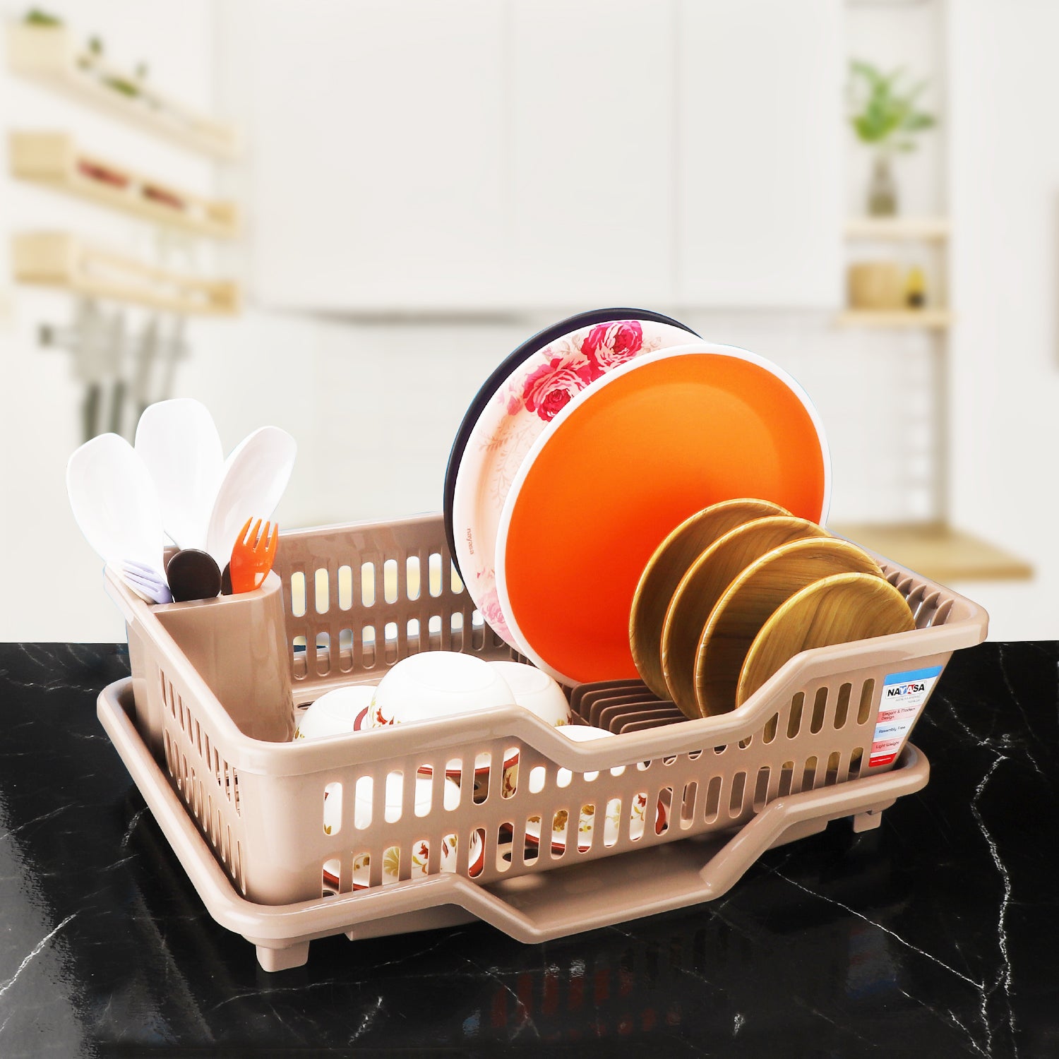 Dimple Kitchen Tray Brown