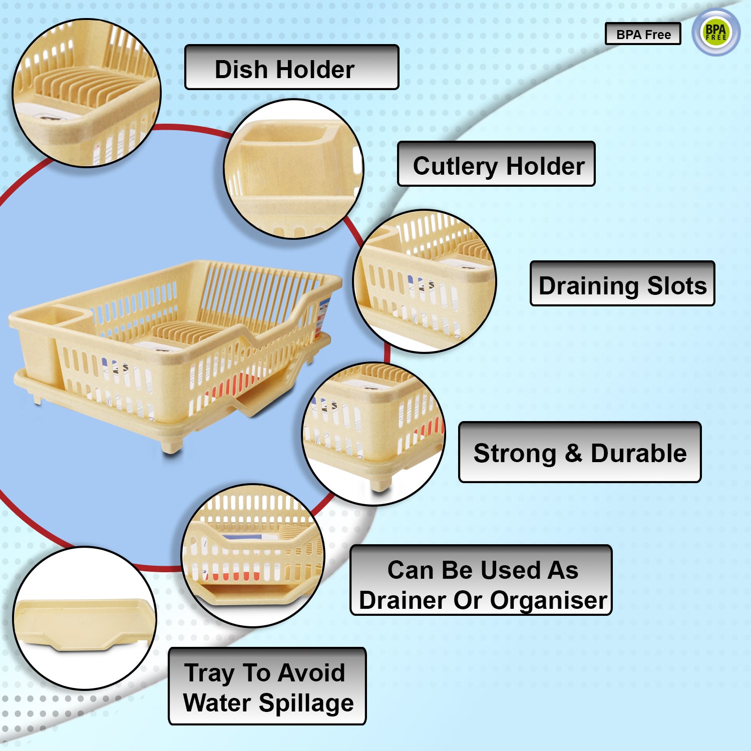 Dimple Kitchen Tray Cream