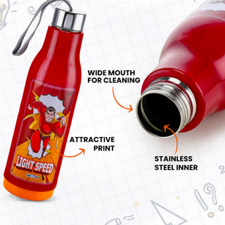 Whip 600 ML Cartoon Print Water Bottle with Steel Inner