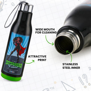 Whip 600 ML Cartoon Print Water Bottle with Steel Inner