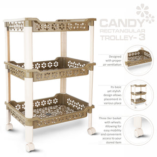 Candy Rectangular Trolley Green / 3 Layer