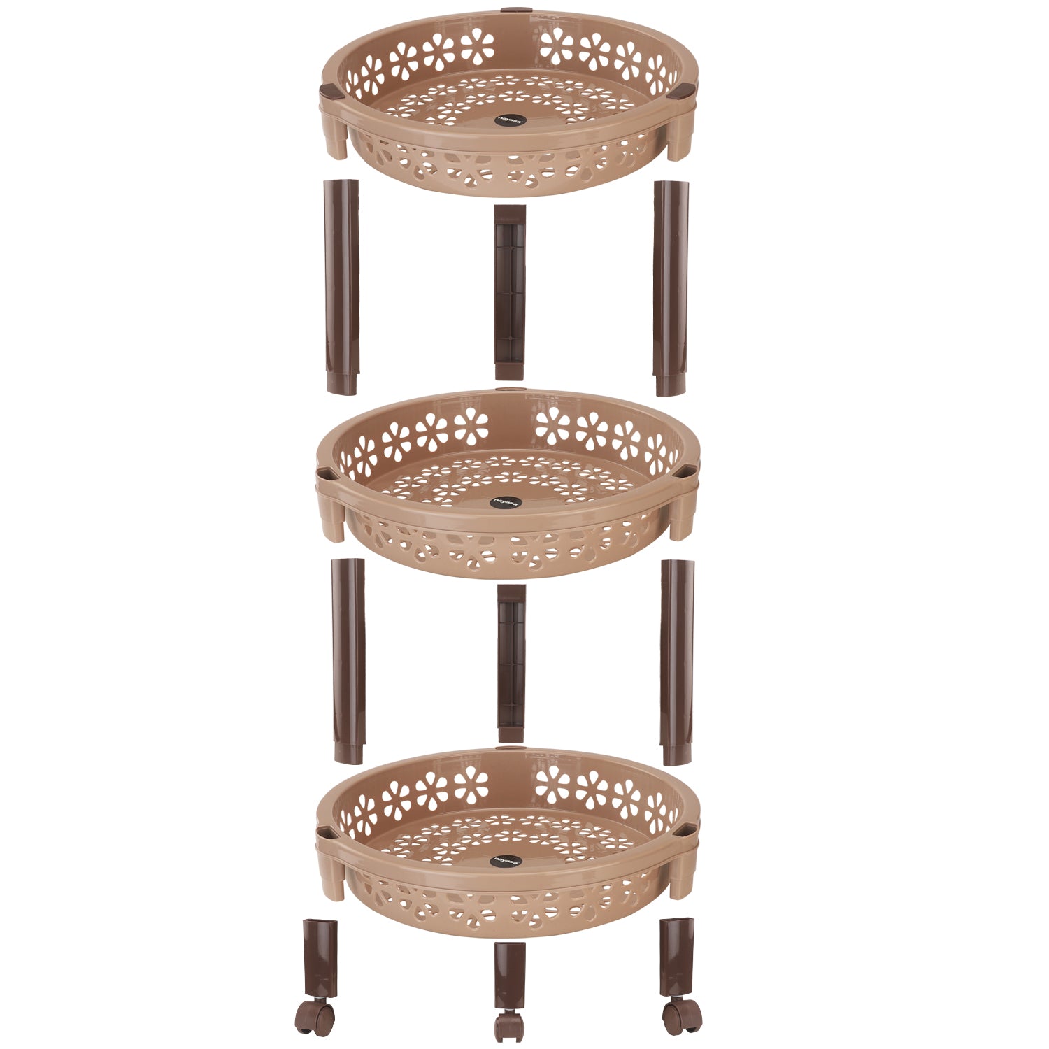 Candy Round Trolley Dark Brown / 3 Layer