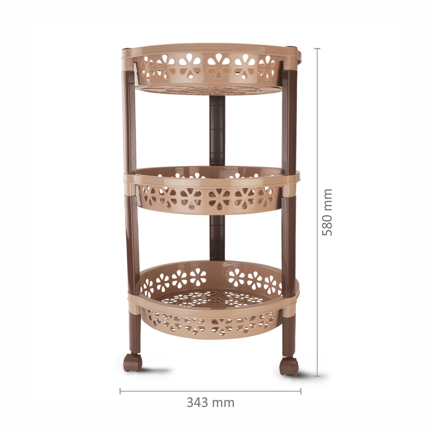 Candy Round Trolley Dark Brown / 3 Layer