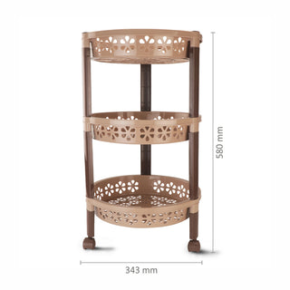 Candy Round Trolley Dark Brown / 3 Layer