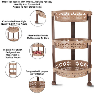 Candy Round Trolley Dark Brown / 3 Layer