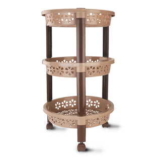 Candy Round Trolley Dark Brown / 3 Layer