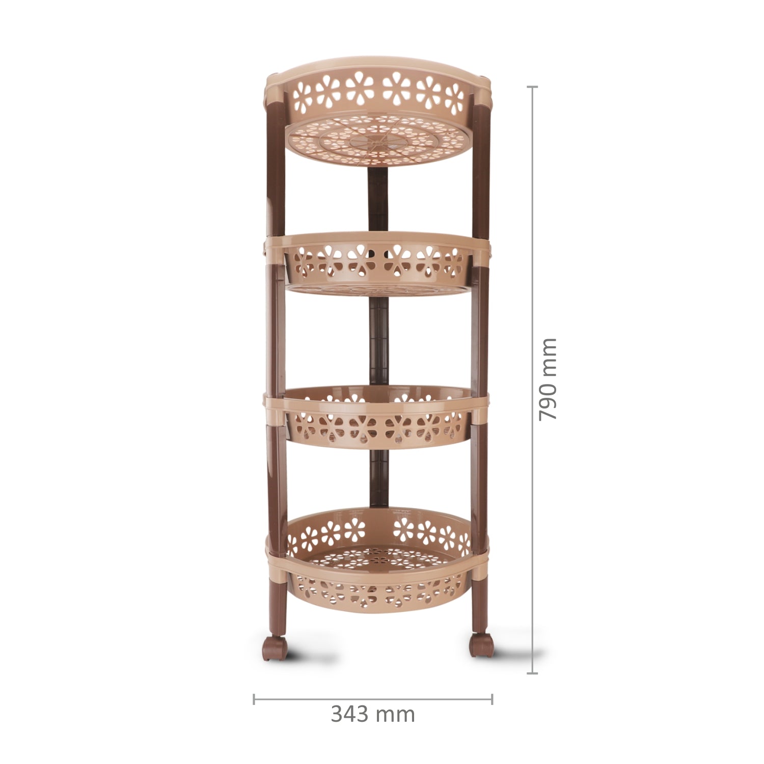 Candy Round Trolley Dark Brown / 4 Layer