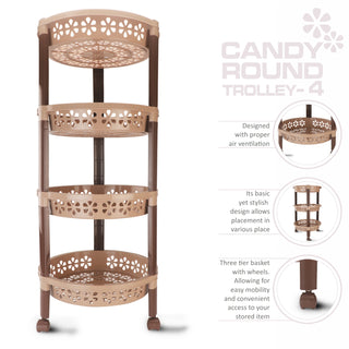 Candy Round Trolley Dark Brown / 4 Layer