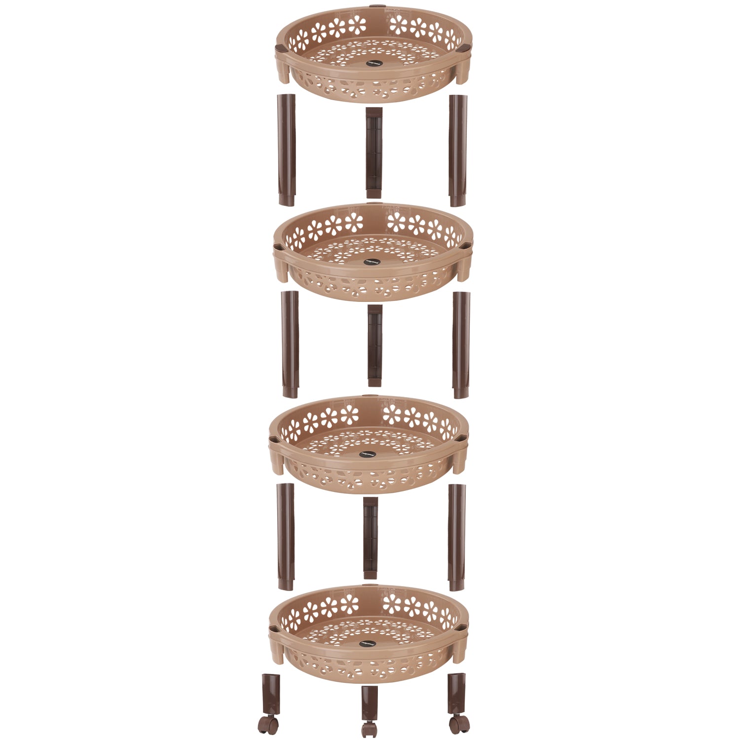 Candy Round Trolley Dark Brown / 4 Layer