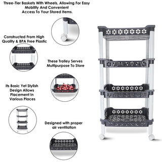 Candy Rectangular Trolley Grey / 4 Layer