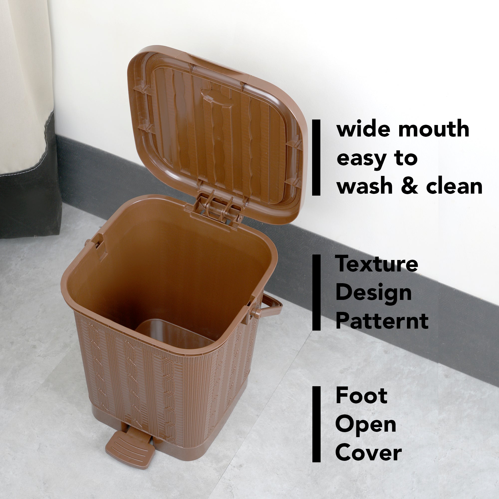 Mikado Table Top Dustbin Brown