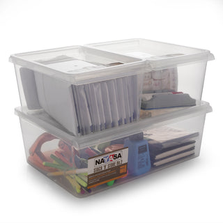 Stack N Store Storage Box, Transparent Combo ( 12 Ltr + 5 Ltr X 2) / Set of 3