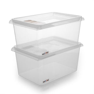Stack N Store Storage Box, Transparent Combo ( 12 Ltr + 5 Ltr X 2) / Set of 3