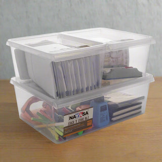 Stack N Store Storage Box, Transparent Combo ( 12 Ltr + 5 Ltr X 2) / Set of 3