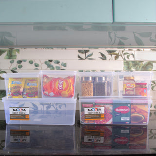 Stack N Store Storage Box, Transparent Combo ( 12 Ltr + 5 Ltr X 2) / Set of 3