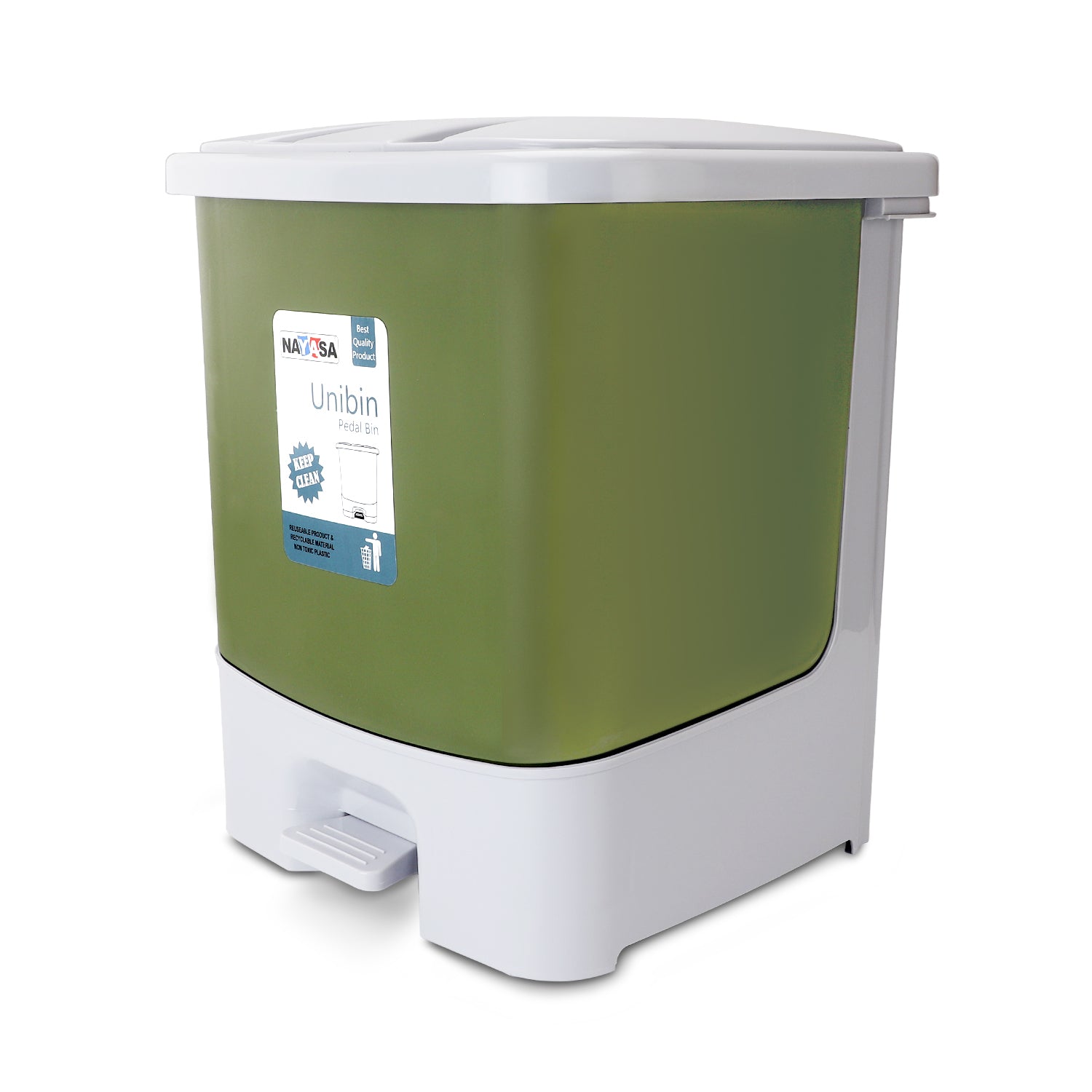 Unibin Square Dustbin Green / 33 Ltrs