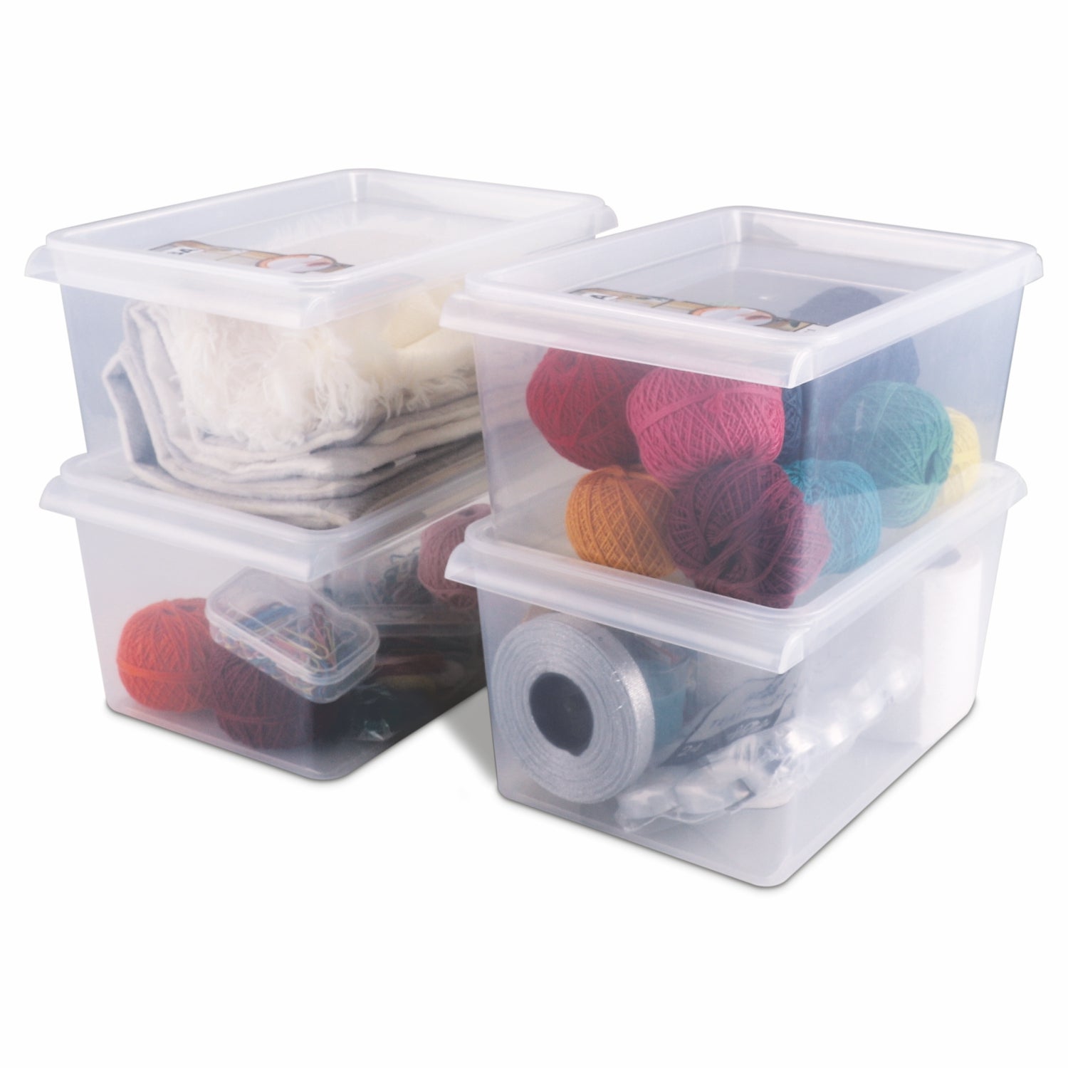 Stack N Store Storage Box, Transparent 5 Ltr / Set of 4