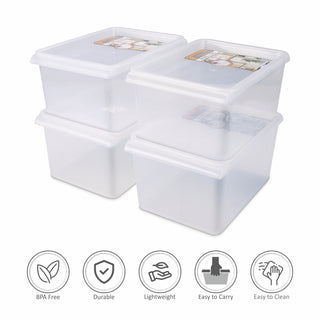 Stack N Store Storage Box, Transparent 5 Ltr / Set of 4