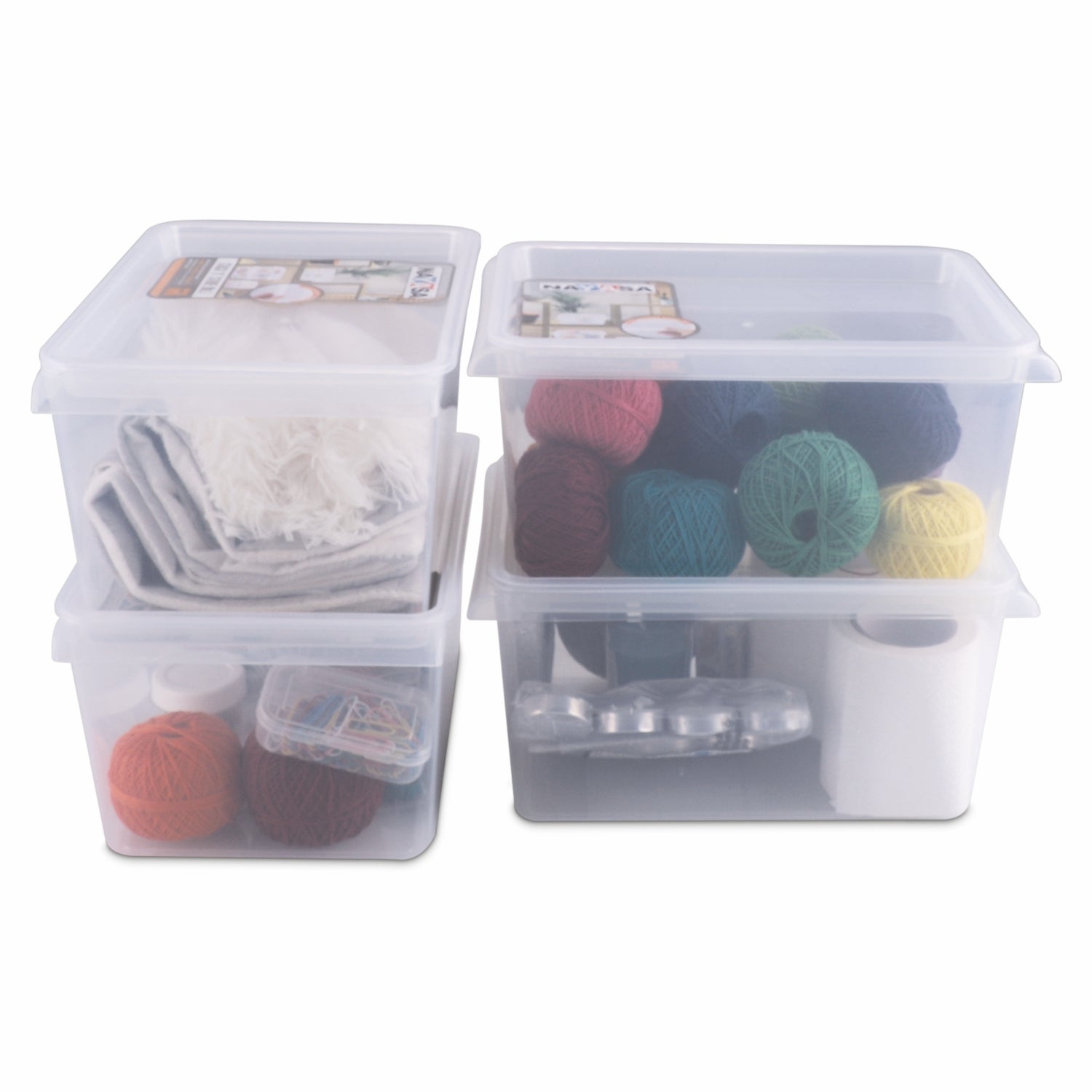 Stack N Store Storage Box, Transparent 5 Ltr / Set of 4