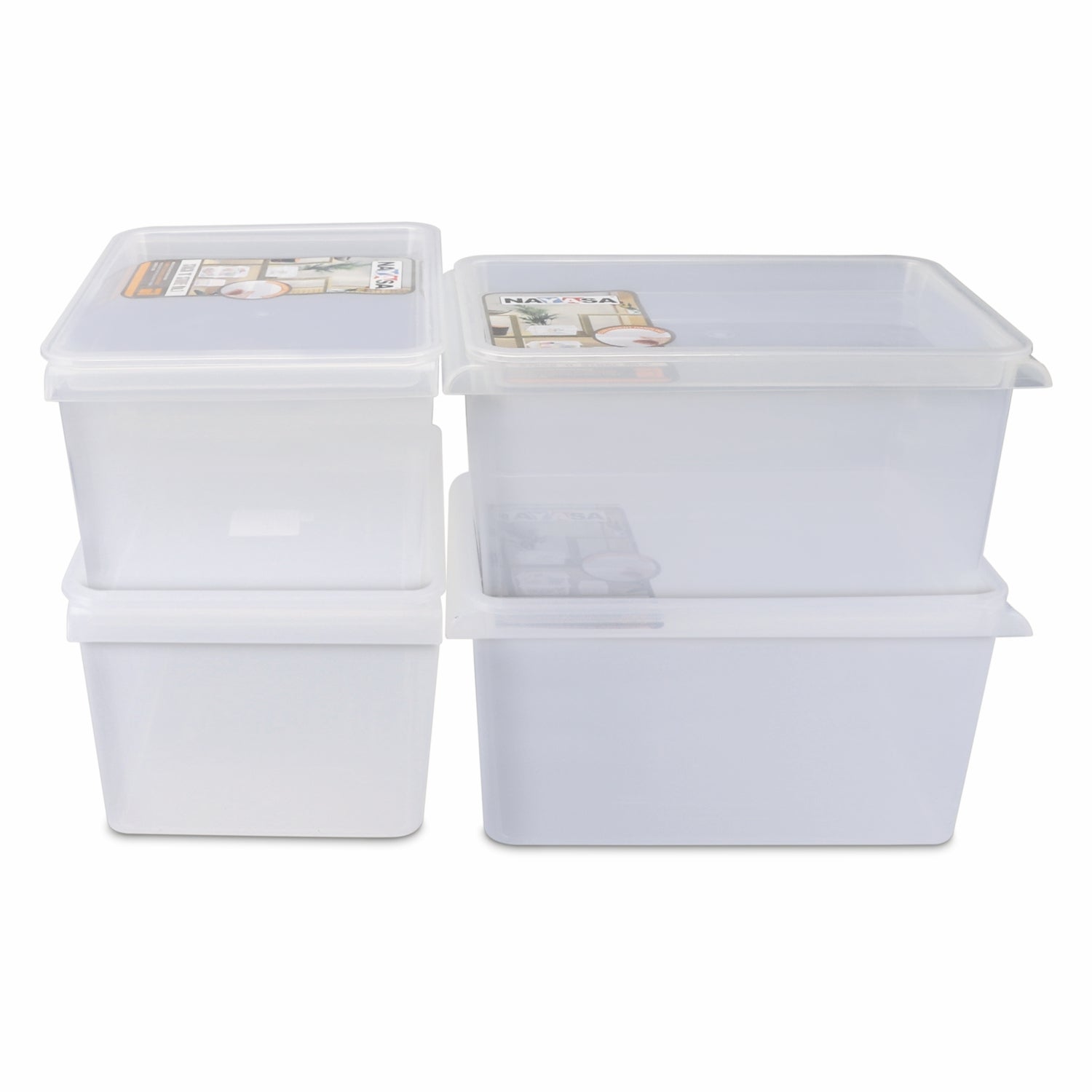 Stack N Store Storage Box, Transparent 5 Ltr / Set of 4