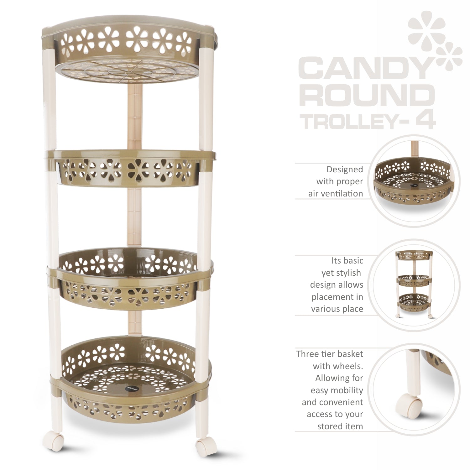 Candy Round Trolley Green / 4 Layer
