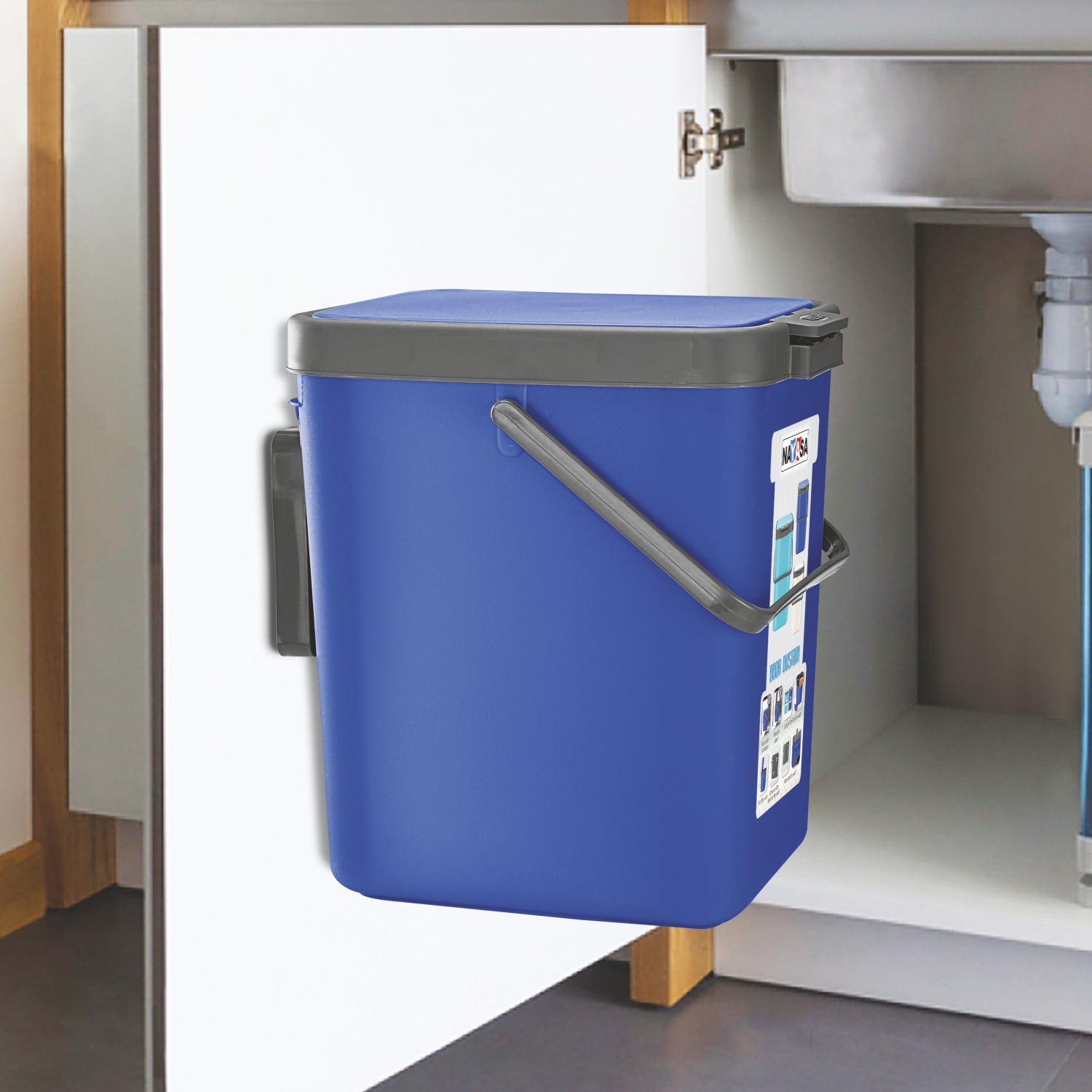 Door Dust Bin Blue / 14 Ltrs