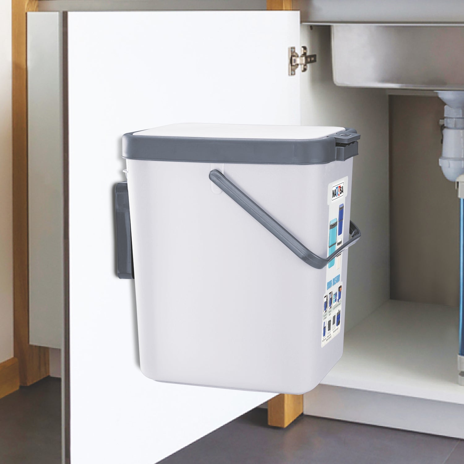 Door Dust Bin White / 14 Ltrs