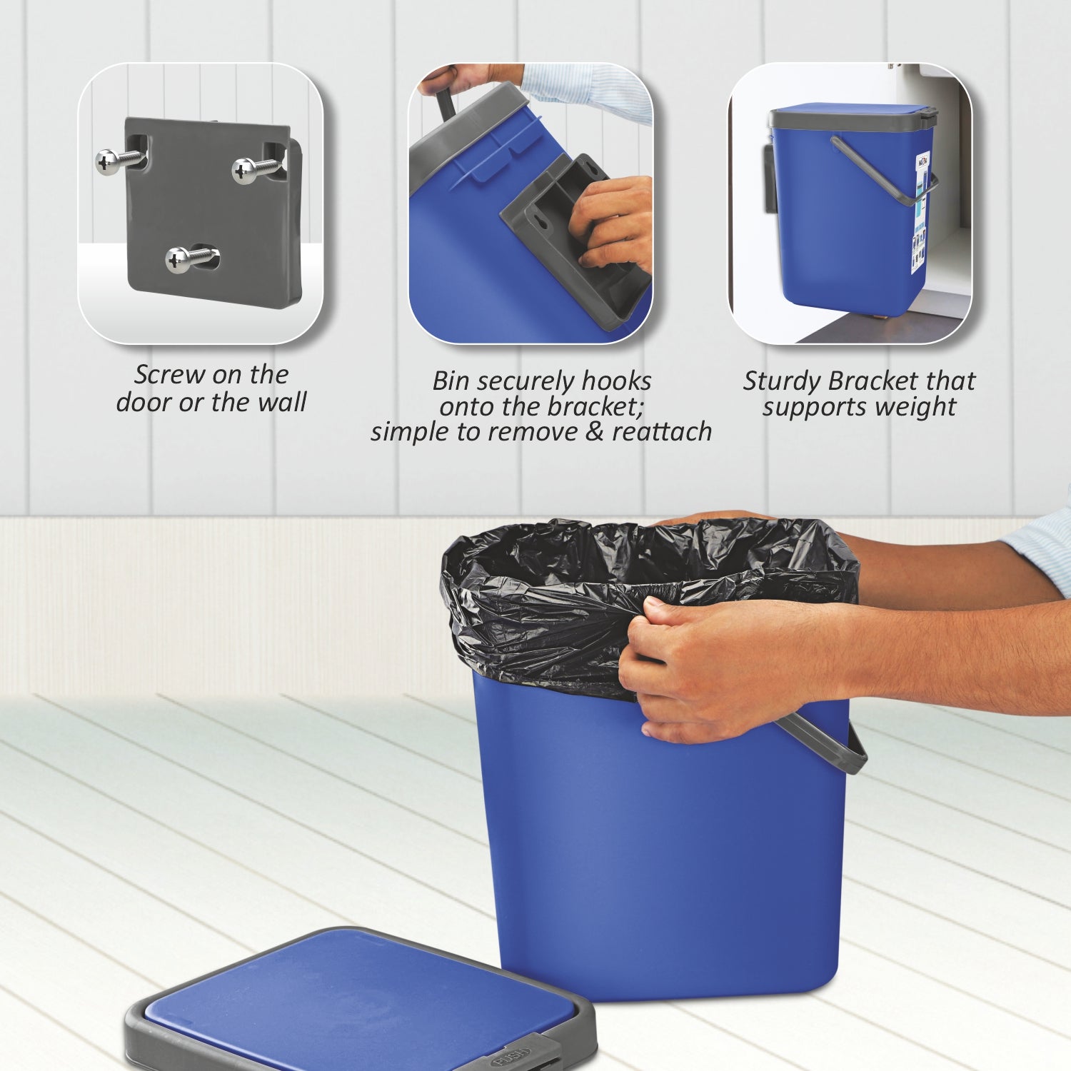 Door Dust Bin Blue / 18 Ltrs