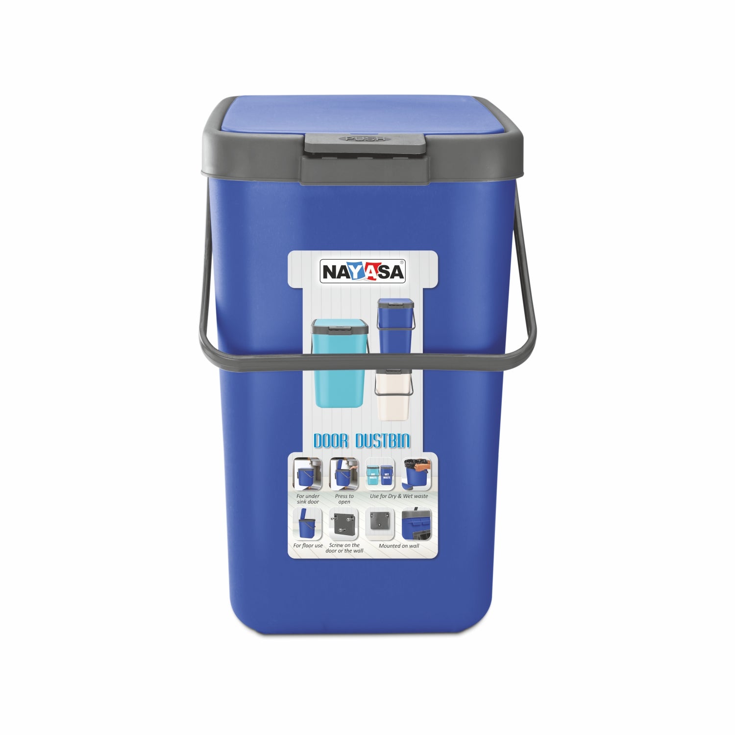 Door Dust Bin Blue / 18 Ltrs