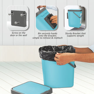 Door Dust Bin Turquoise Blue / 18 Ltrs