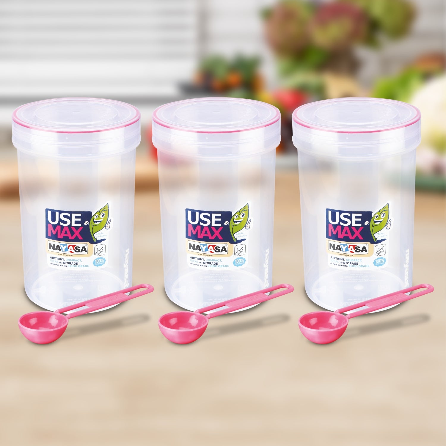 Use Max Glaze Food Storage Container Pink