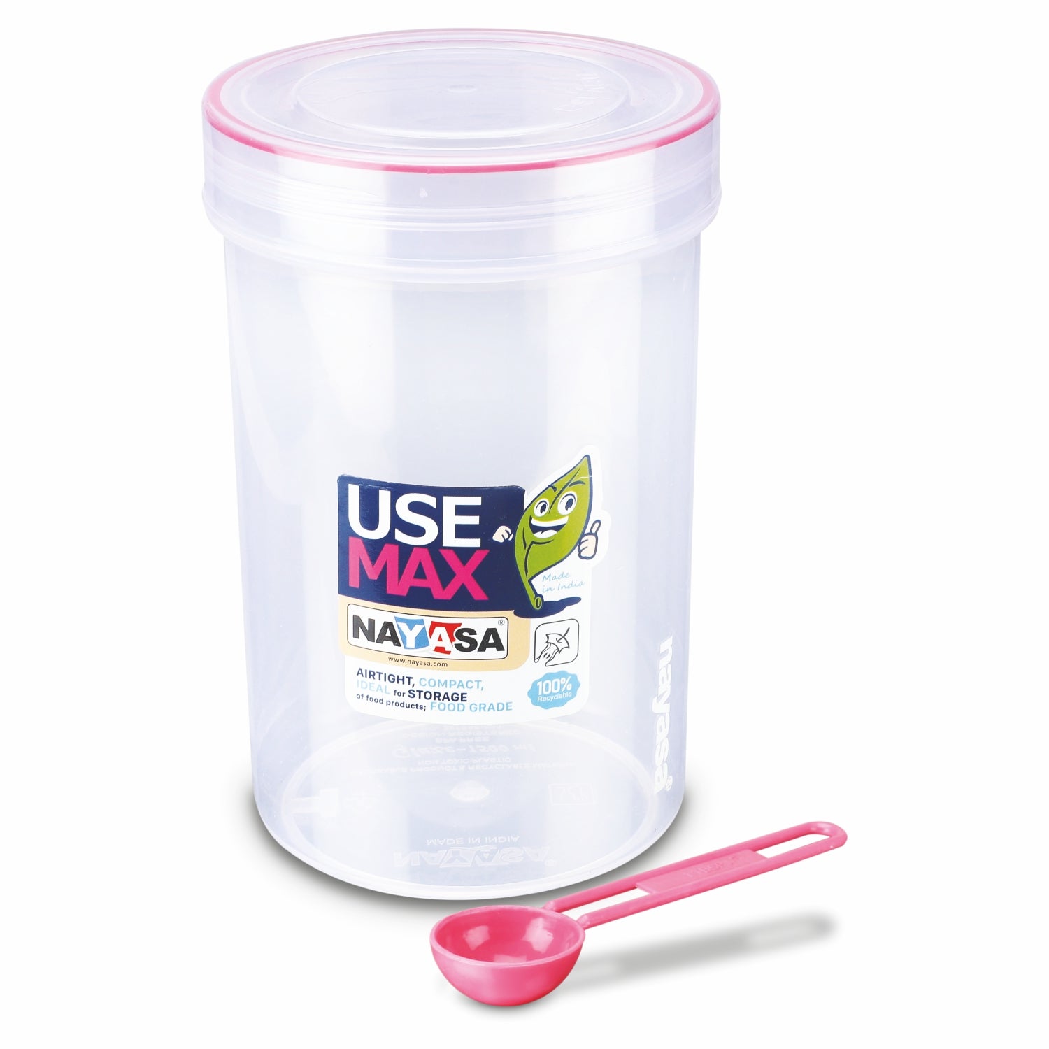 Use Max Glaze Food Storage Container Pink