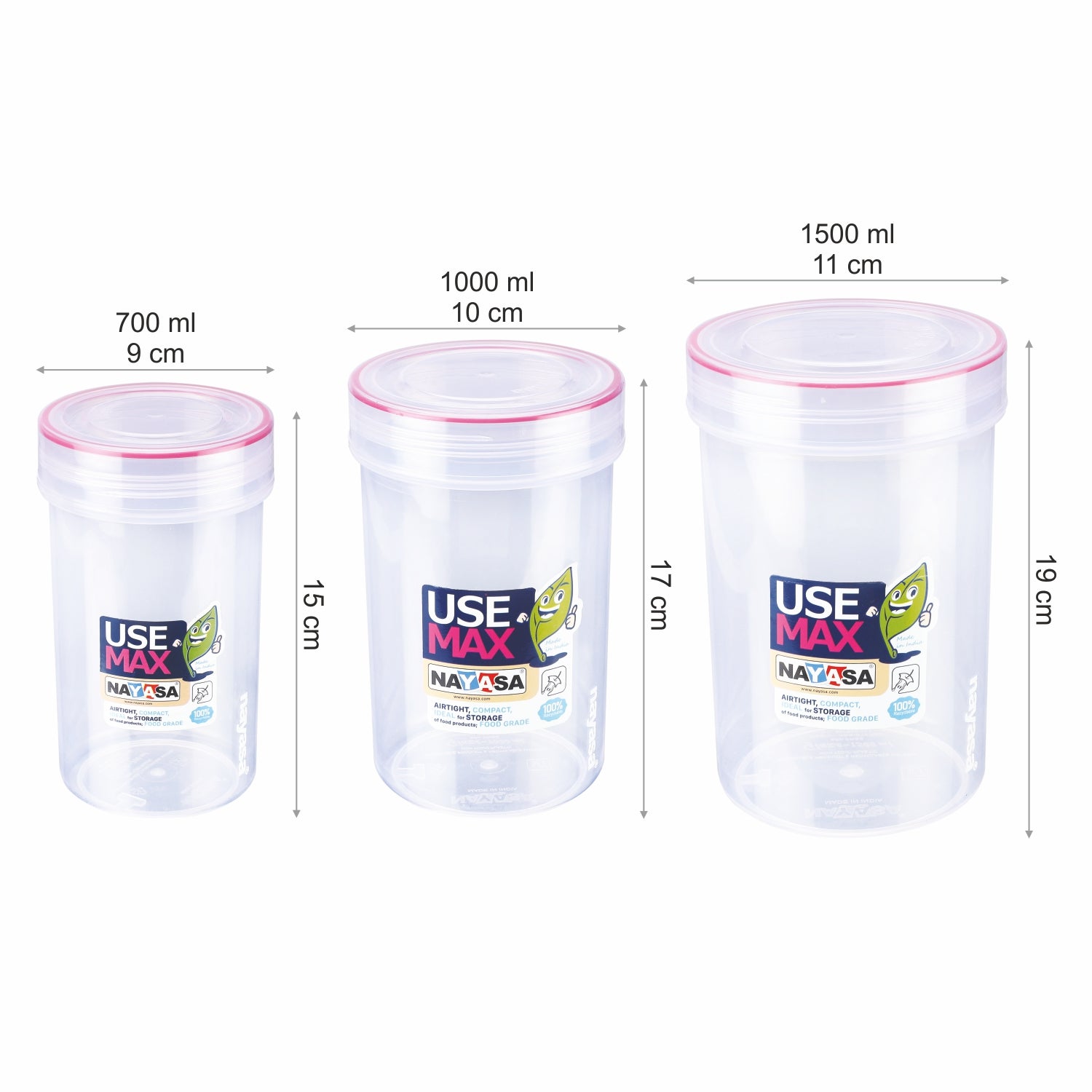 Use Max Glaze Food Storage Container Pink
