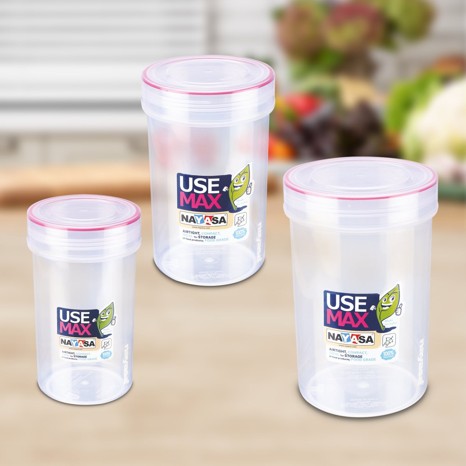 Use Max Glaze Food Storage Container Pink