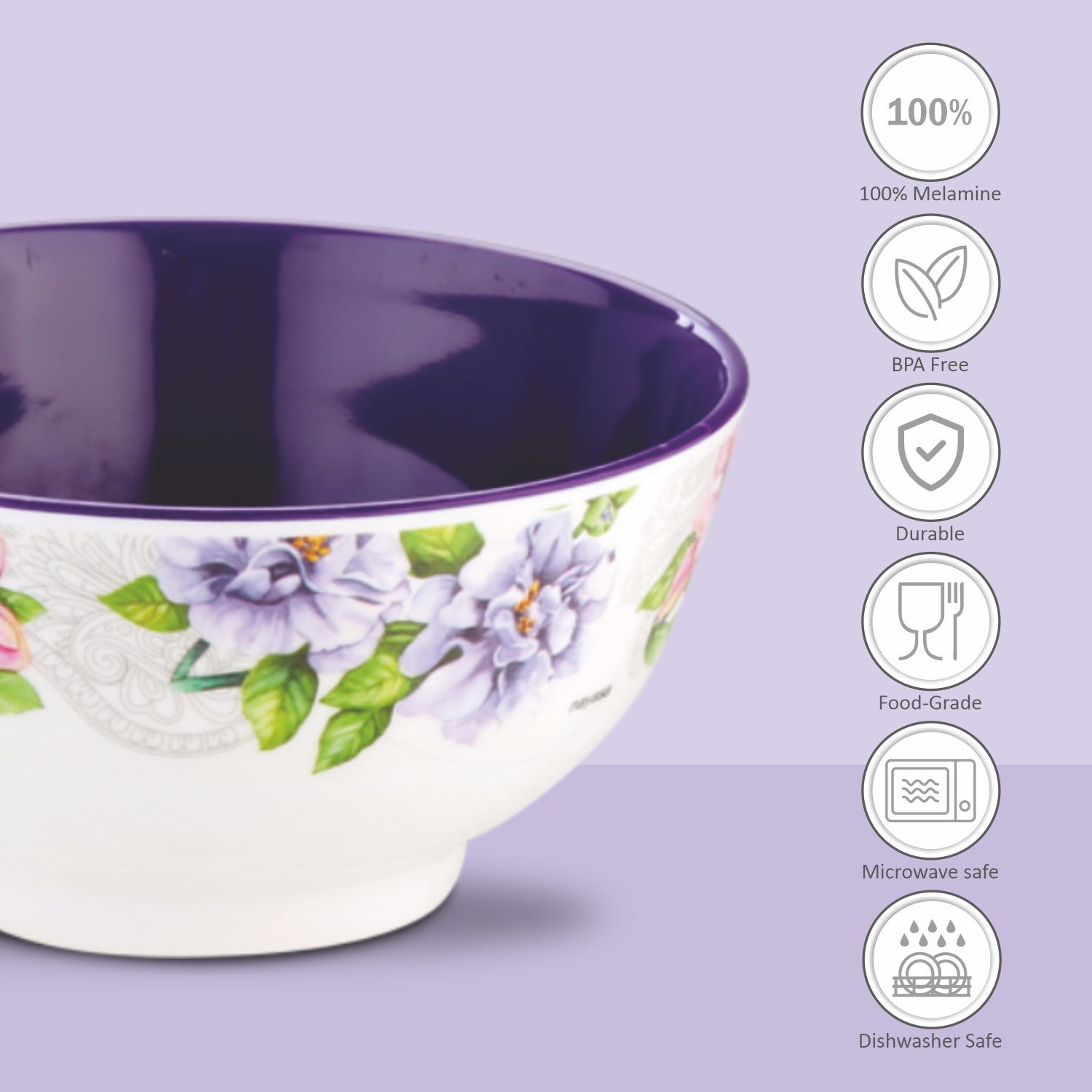 Melamine Noodle Bowl Deluxe, 1100 ml Violet Dream / 4