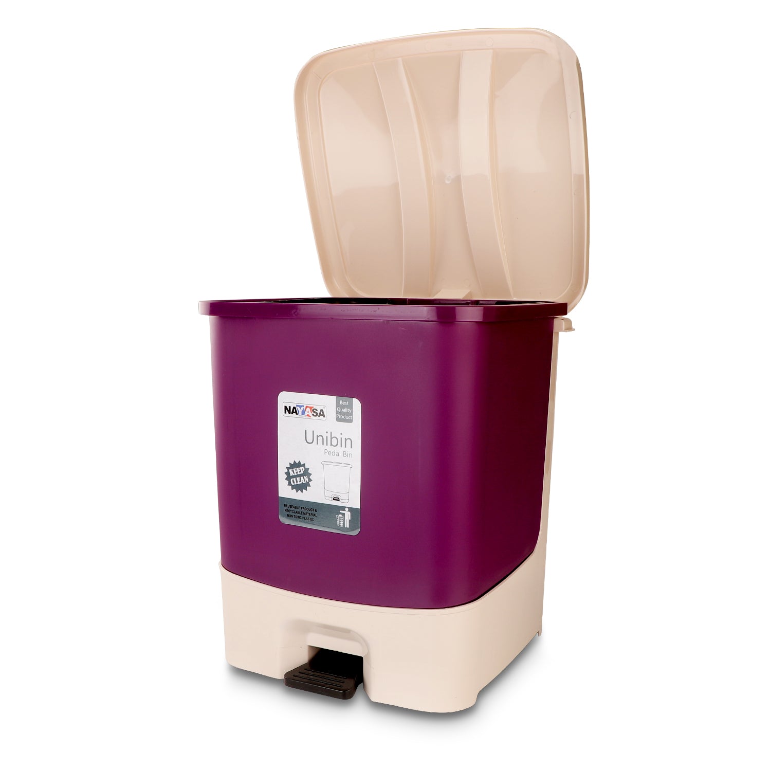 Unibin Square Dustbin Violet / 33 Ltrs