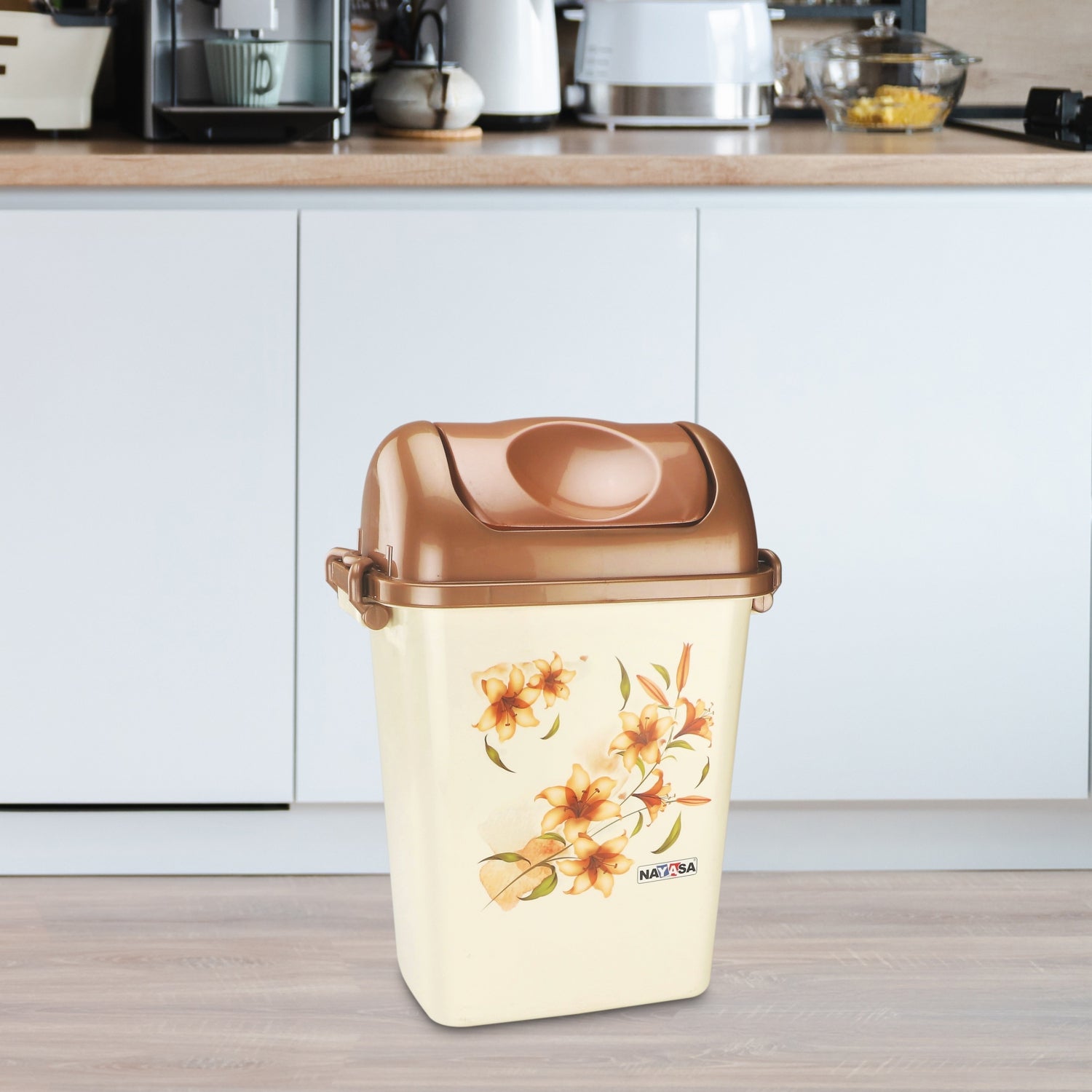 Swing Bin Dustbin Cream / 16.5 Ltrs