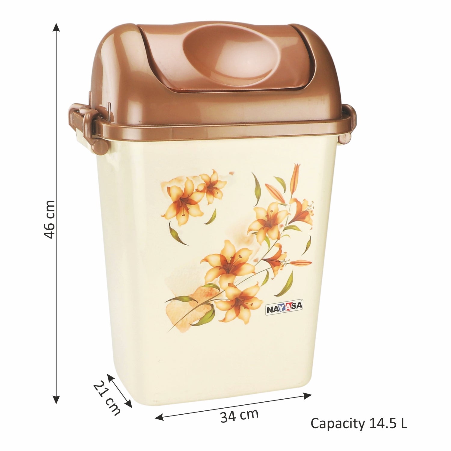 Swing Bin Dustbin Cream / 16.5 Ltrs